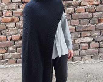 New Collection Black Unisex Extravagant Warm Shawl / All Knit Warm Extravagant Scarf & Nara PSH005