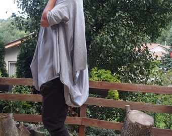 Plus size Clothing / Asymmetric Kaftan / Loose Tunic / Extravagant Maxi Top & Nara AT025