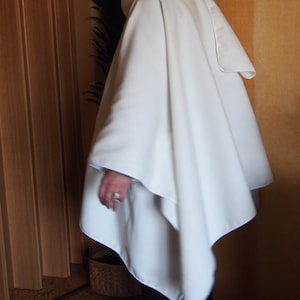 Women Winter Poncho, White Women Cape, Women Poncho Coat, Cashmere Poncho, Extravagant Cape, Poncho With Pockets, Plus Size, Nara PCH007