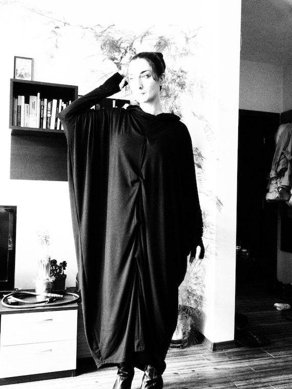 loose shoulder dress One-Shoulder Long Formal Dress with Cut Out Black / 2