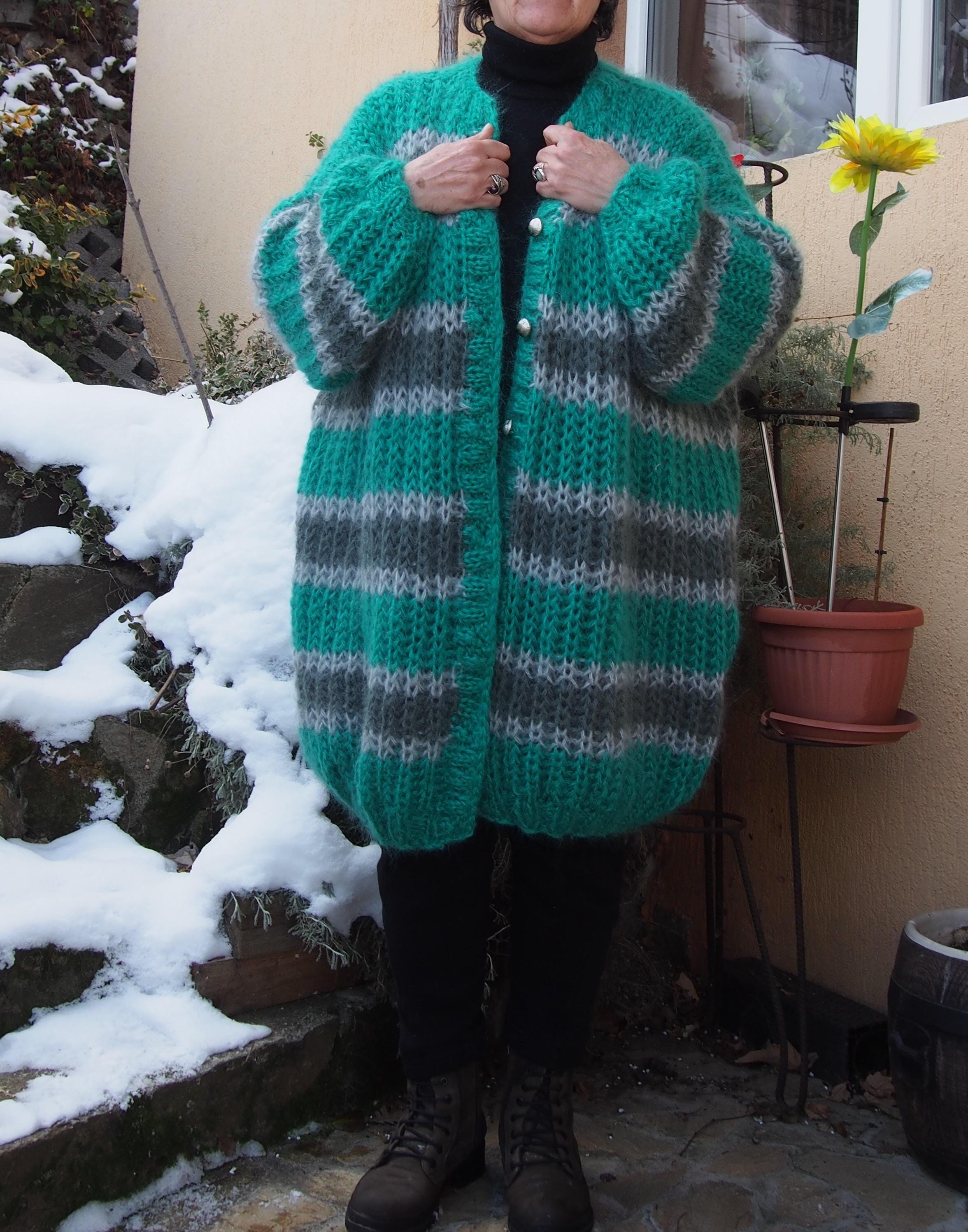 トップス CLANE MOHAIR LOOSE KNIT CARDIGAN Mohair Cardigan, Maxi Knit Cardigan, Loose Knit Cardigan