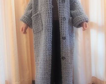 Long Chunky Knit Cardigan. Oversized Knit Cardigan. Top Yarn Long Chunky Knit Cardigan. Oversized Knit Cardigan. Top Yarn