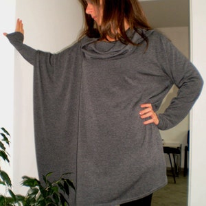 Knitted Cotton Tunic Long  Asymmetric Tunic Casual Mini Dress & Nara TPL008