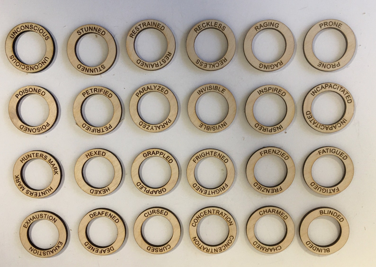 D&amp;D Condition Tokens Set - Etsy