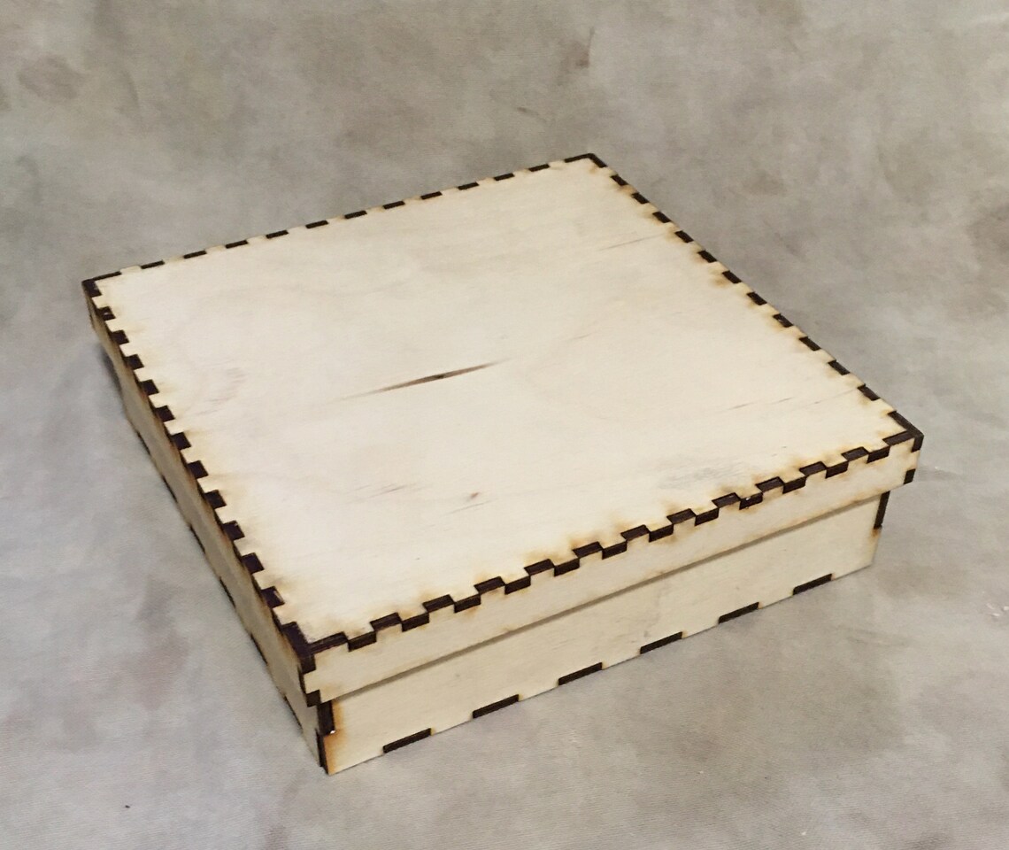 Wooden Divided Box With Lid Etsy