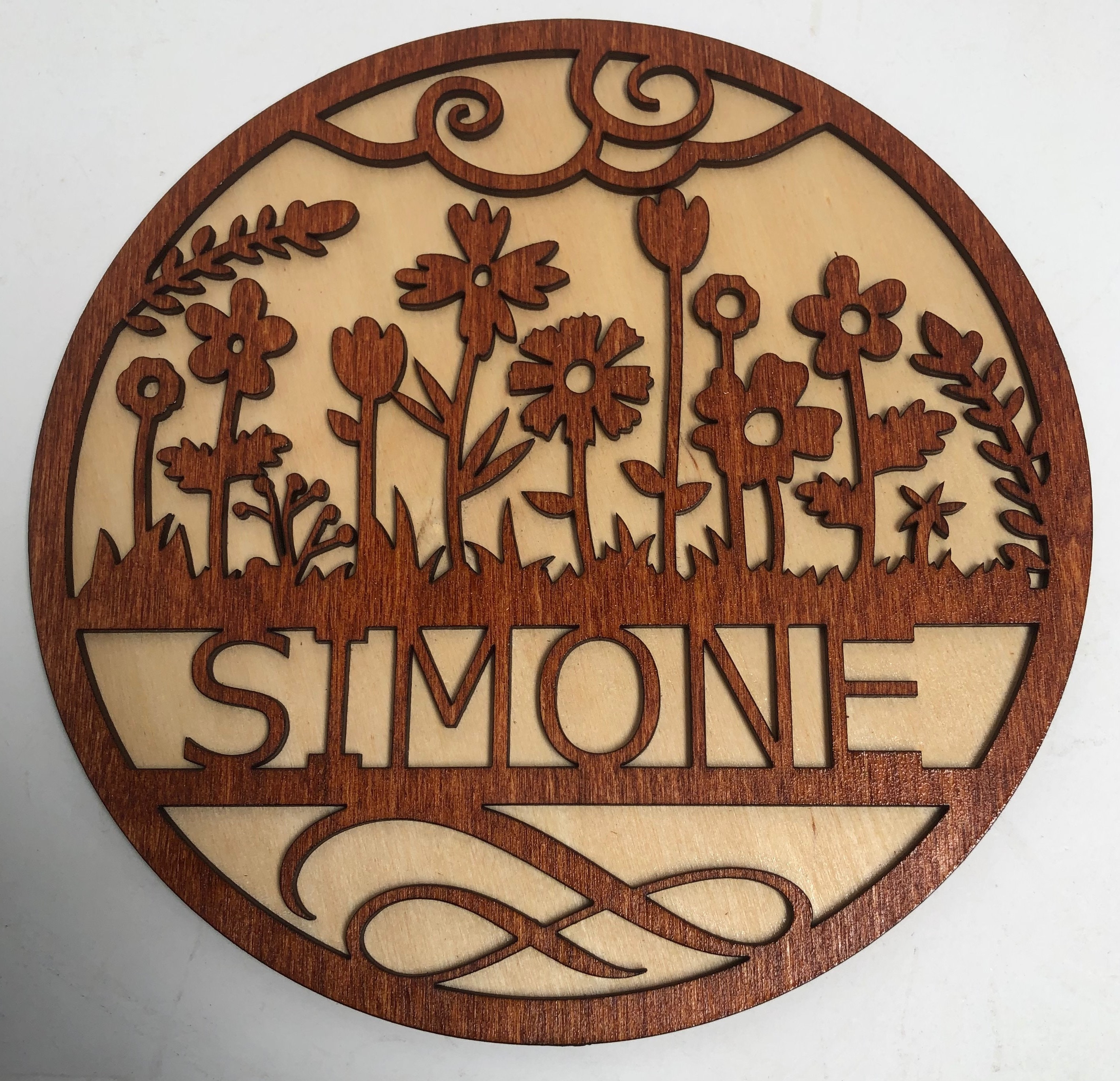 Wood Laser Cut Sign 9 inch round Etsy
