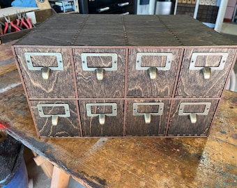 Apothecary Style Cabinet for Game Cards- 8 drawer fits Ikea Billy shelf unit