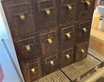 Apothecary Style Cabinet - 12 drawer for IKEA Kallax shelf unit (4x3)