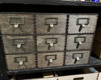 Apothecary Style Cabinet - 9 drawer for 5x3 File Cards