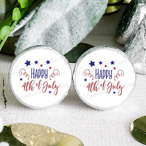 4th of July Hershey Kiss® Sticker - Happy 4th of July Chocolate Kiss Sticker - Fourth of July - 303