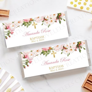Baptism - Christening - First Holy Communion - Confirmation - Chocolate Bar Wrappers (Listing is for 12 Wrappers and 12 Foils)
