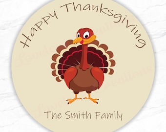 Round Favor Stickers - Fall/Thanksgiving