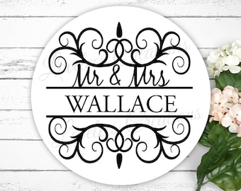 Wedding Sticker - Monogram Sticker - Favor Sticker