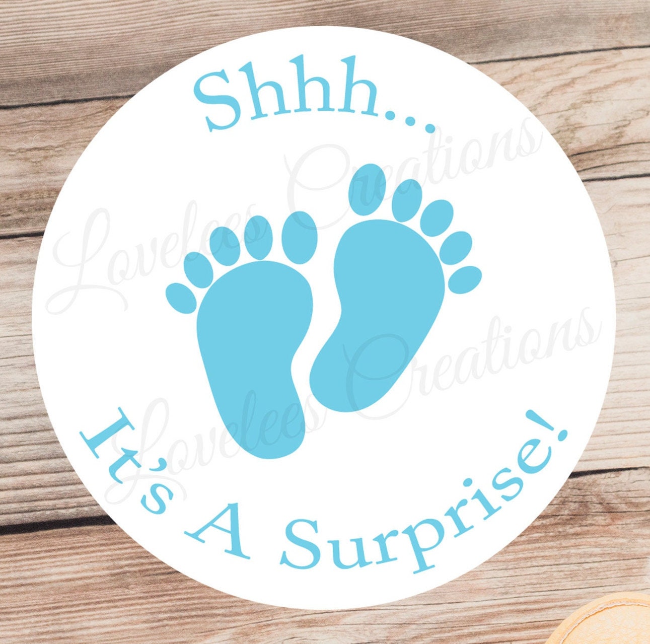 Shhh It s a Surprise Baby Shower Sticker Surprise Boy Baby Shower