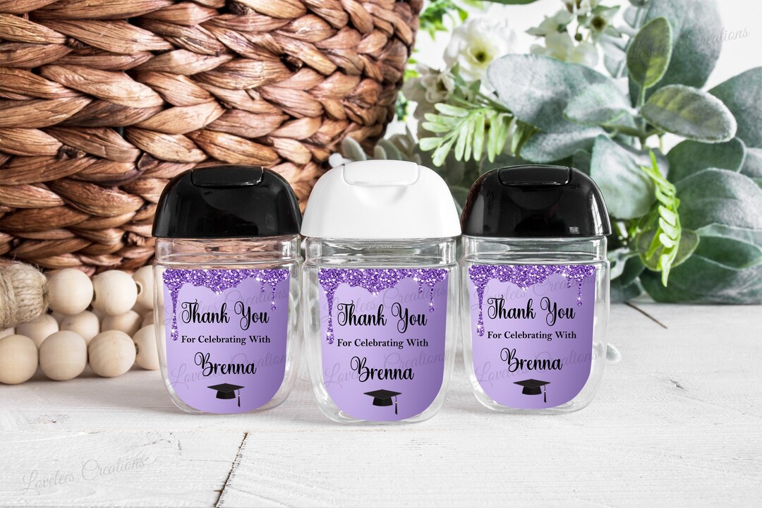 Graduation Germs 2026 Graduation Sanitizer Sticker, Graduation Sanitizer Label, Purple ...