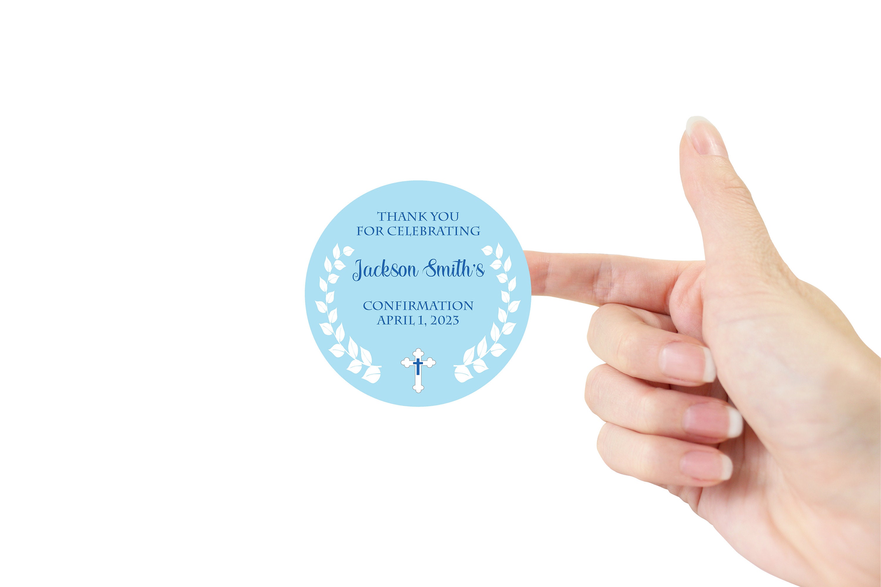 Personalized Confirmation Stickers, Blue Confirmation Labels, Custom ...