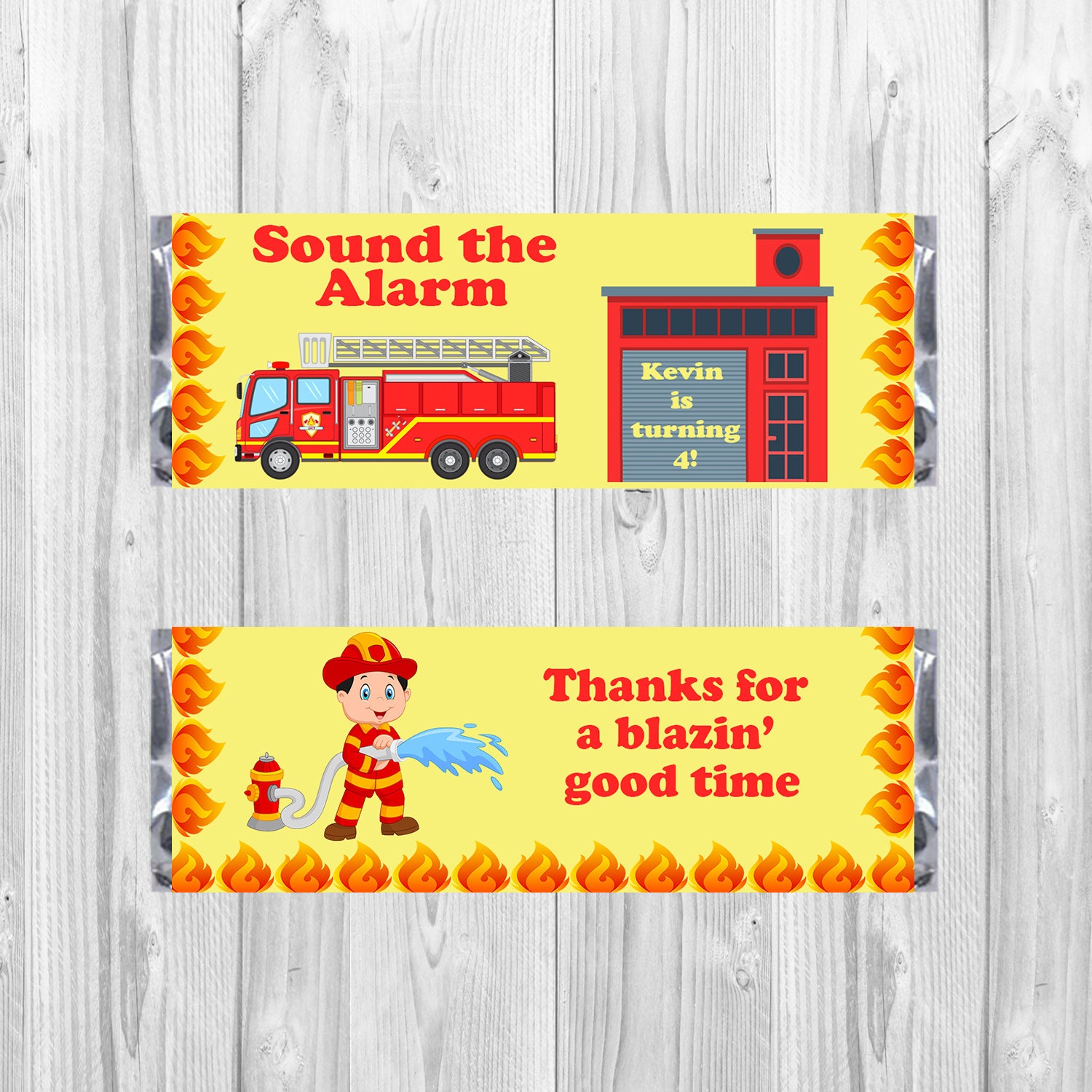 Fire Truck Candy WrappersBirthday Candy WrappersHershey Candy WrappersChocolate Bar Wrappersfoil included