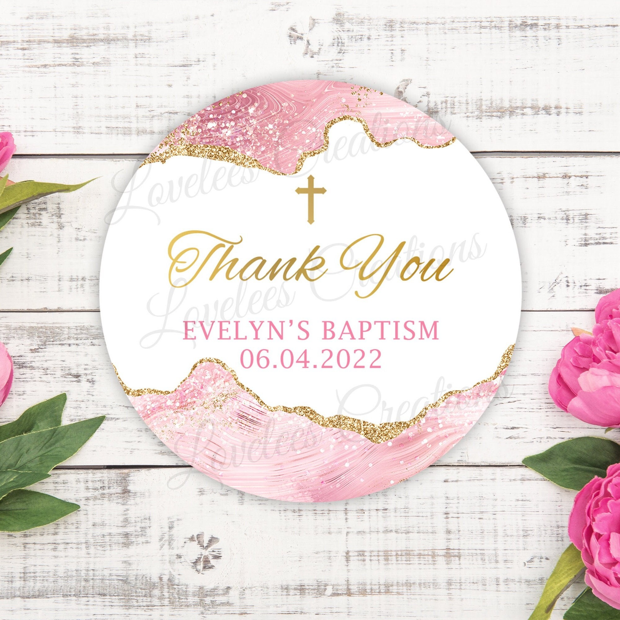 Baptism Favor Stickers - Christening Stickers - Baptism Labels ...