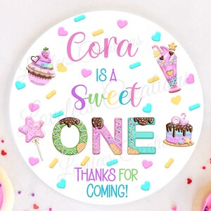 Sweet One Personalized 1st Birthday Stickers, First Birthday Custom ...