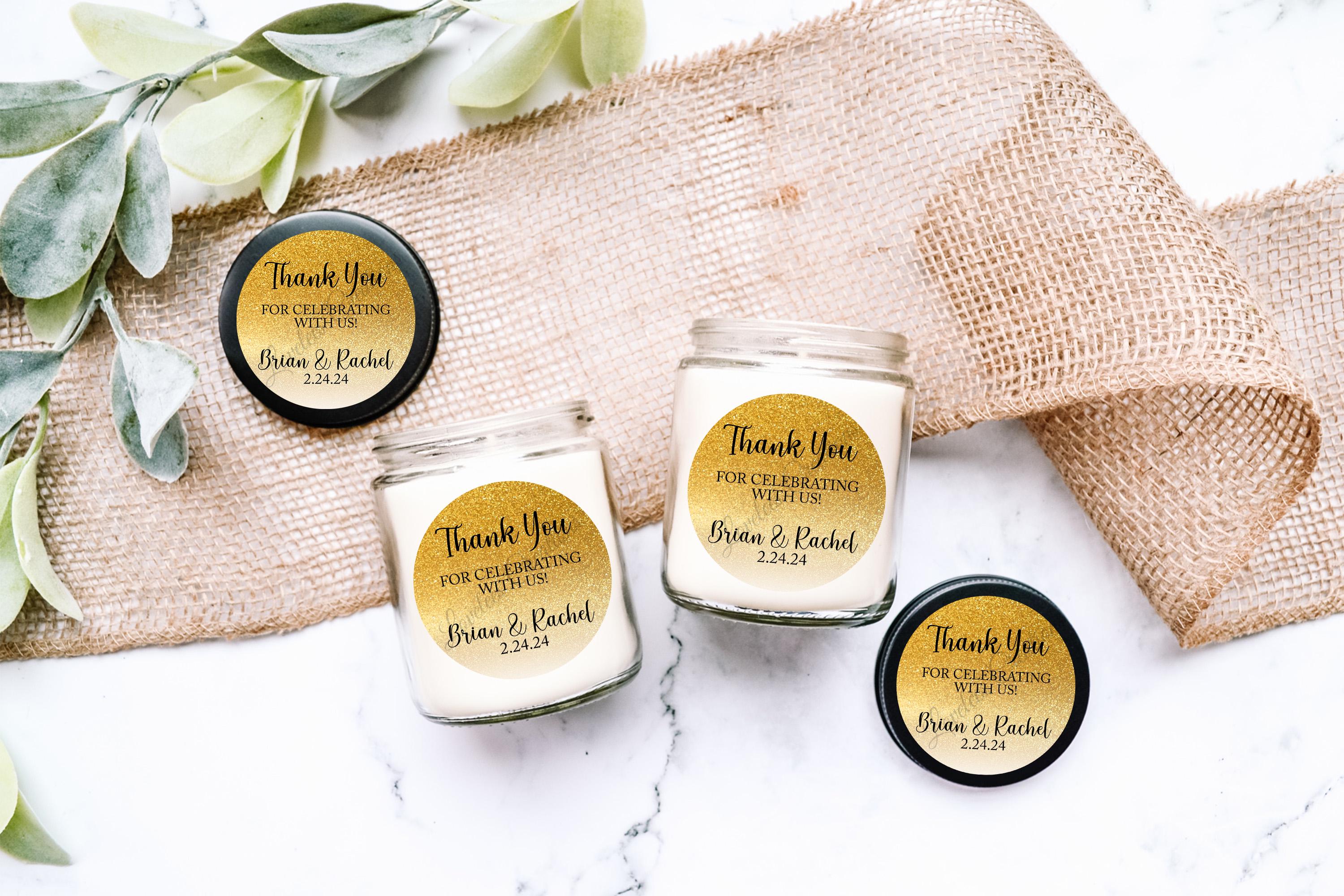 Personalized Wedding Thank You Stickers Stickers, Custom Gold Thank You ...