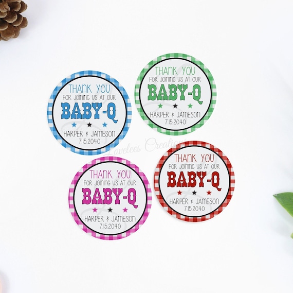 Baby-Q Baby Shower Stickers, Baby Q Party Favor Labels, Summer Baby-Q Stickers, Baby Barbeque Party Labels, Summer Baby Shower Favor Labels