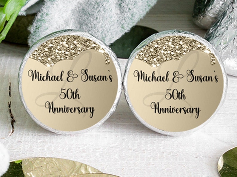50th Anniversary Hershey Kiss® Sticker Golden Anniversary - Etsy