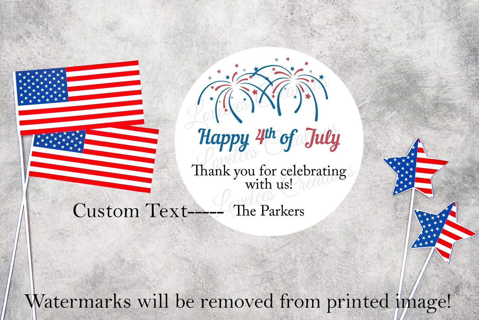 July Label Happy 4th of July Sticker, Personalized 4th of July Label, Custom ...