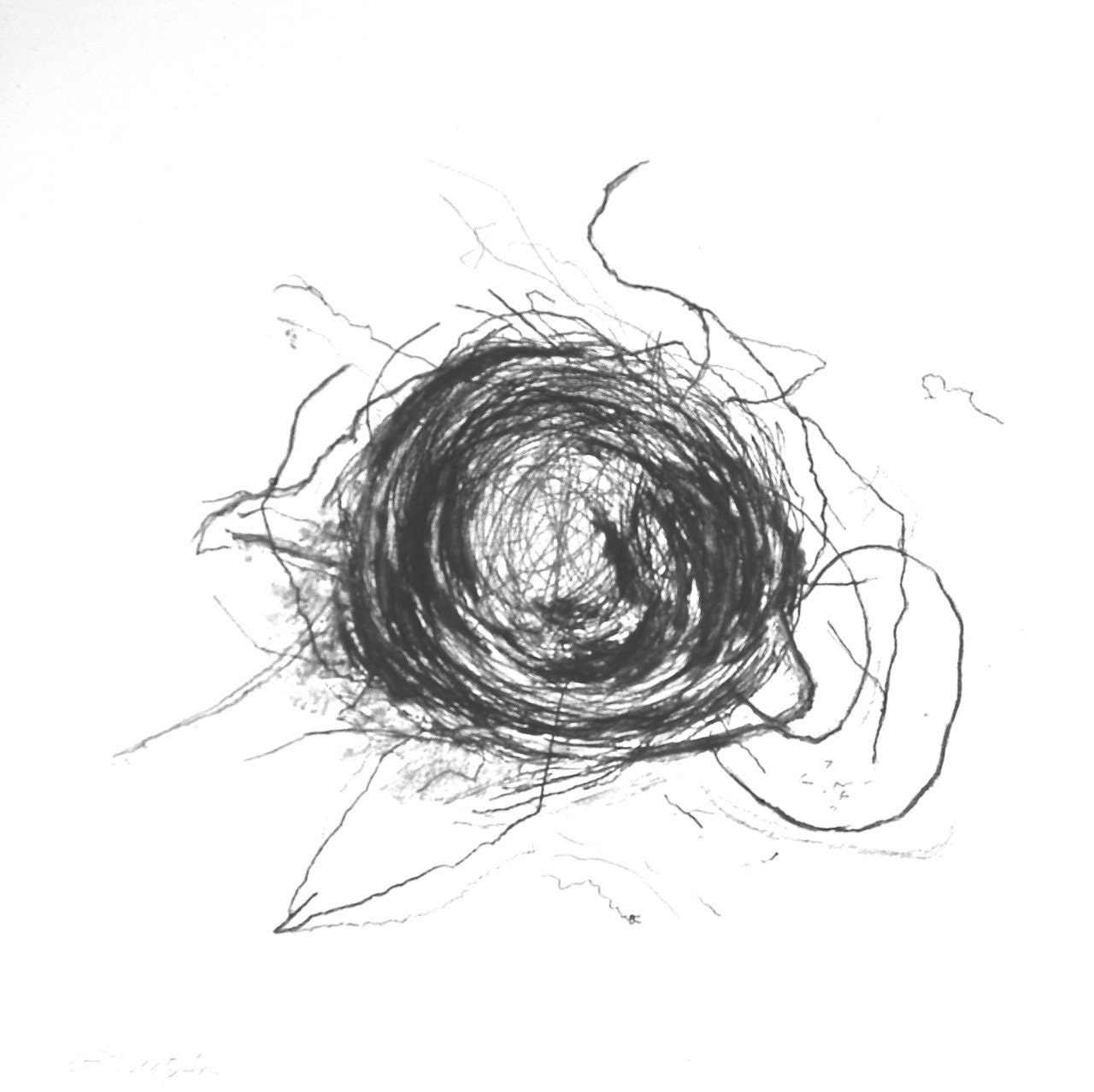 abstract art charcoal drawing (scream)
