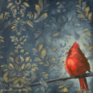 Mr Cardinal - Fine Art Giclée Druck - 18x18cm - Signierte Limitierte Auflage
