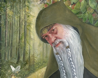 The Merlin - Prophet of the Woods - 14"x21" signed Limited edition on fine art paper