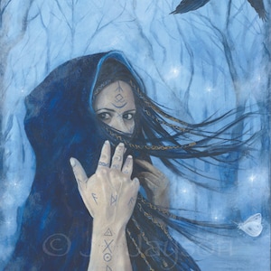 Morgan the Faery - Impression numérique 6,5 "x 12,5" sur carte brillante - Bordure de 1/2 pouce