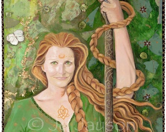 Brighid Mother Goddess of Ireland 14" x 28" Signed Limited Edition Giclee on Fine Art Paper