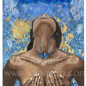 Blue Whispers of Truth (Göttin Chakra Series) - 18 x 23 cm Grußkarte - Innenseite leer, Beschreibung auf der Rückseite