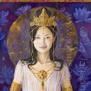 Guan Yin Mother of Mercy and Compassion - 6"x9" greeting card, blank inside, description on back