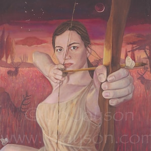 Artemis Maiden of the Hunt - Grußkarte 18x21cm blanko Beschreibung auf Rückseite