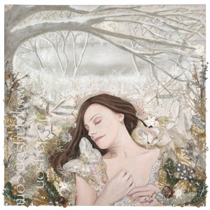 Winters Sleep  - 7 x7  &quot; Greeting Card - Blank inside, description on back