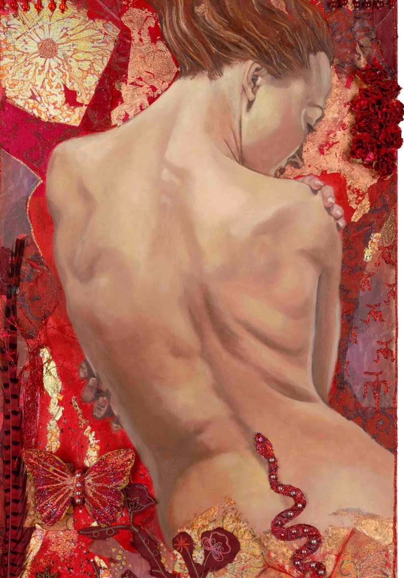 description on back Blank inside Goddess Chakra Series - 6 x 9 Greeting Card ON SALE Red Root