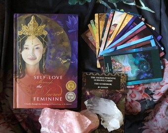 Book and Oracle Deck Set - The Sacred Feminine Guidance Cards (oracle deck) and Guidebook plus Book : Self-Love through the Sacred Feminine