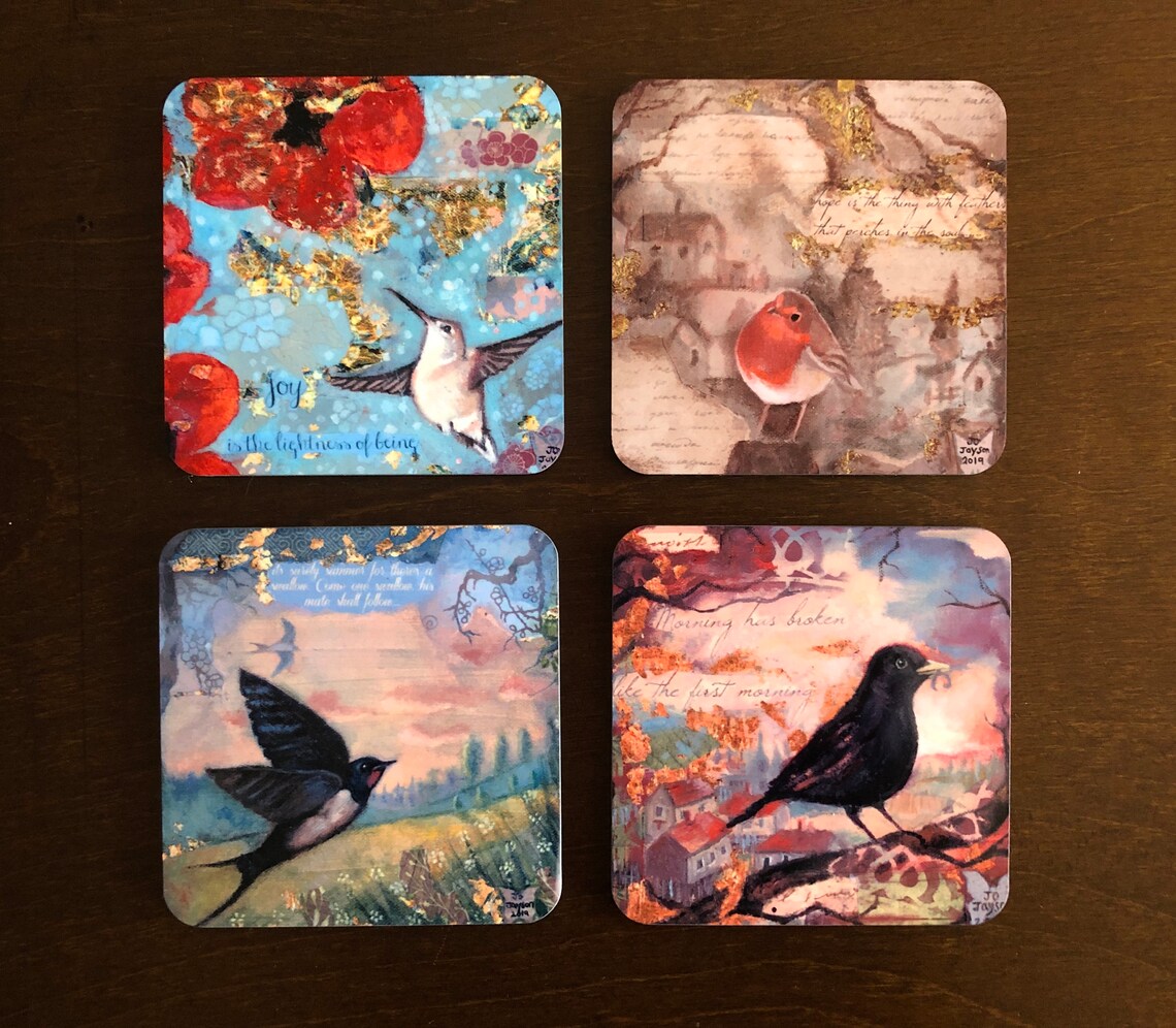 Coasters Bird Coasters set of 4 unique bird images with Etsy
