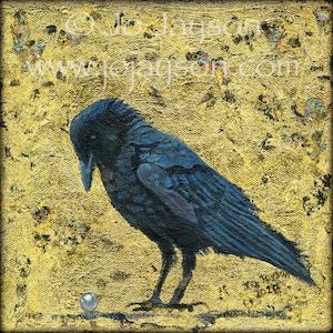 The Raven  5&quot;x5&quot; - Greeting Card - Blank inside, description on back