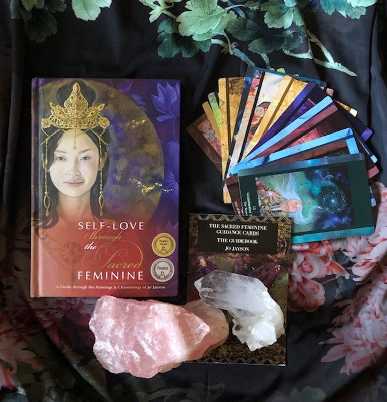 Book and Oracle Deck Set The Sacred Feminine Guidance Cards oracle deck and Guidebook plus Book : Self-Love through the Sacred Feminine image 1