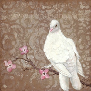 White Dove 5'x5" - Tarjeta de felicitación - Interior en blanco, descripción en el reverso