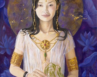 Guan Yin Mother of Mercy and Compassion - 8"x12" signed Limited edition on fine art paper