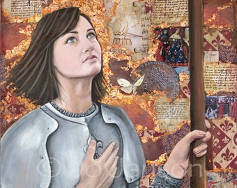 Jeanne d'Arc Maid of Orleans - Reproduction Giclee on canvas 24" x 48"