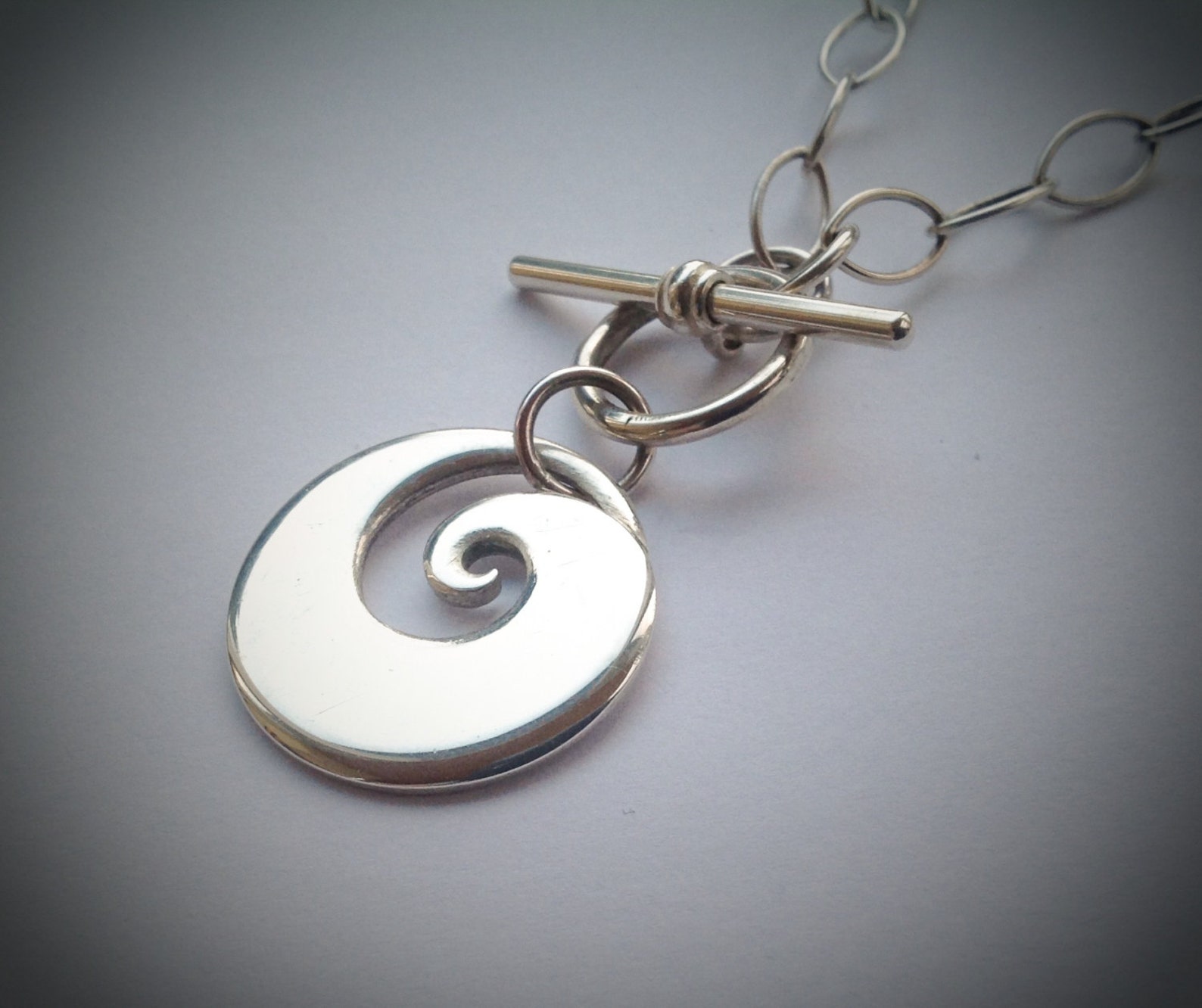 Sterling Silver Koru Necklace. Handmade in UK | Etsy