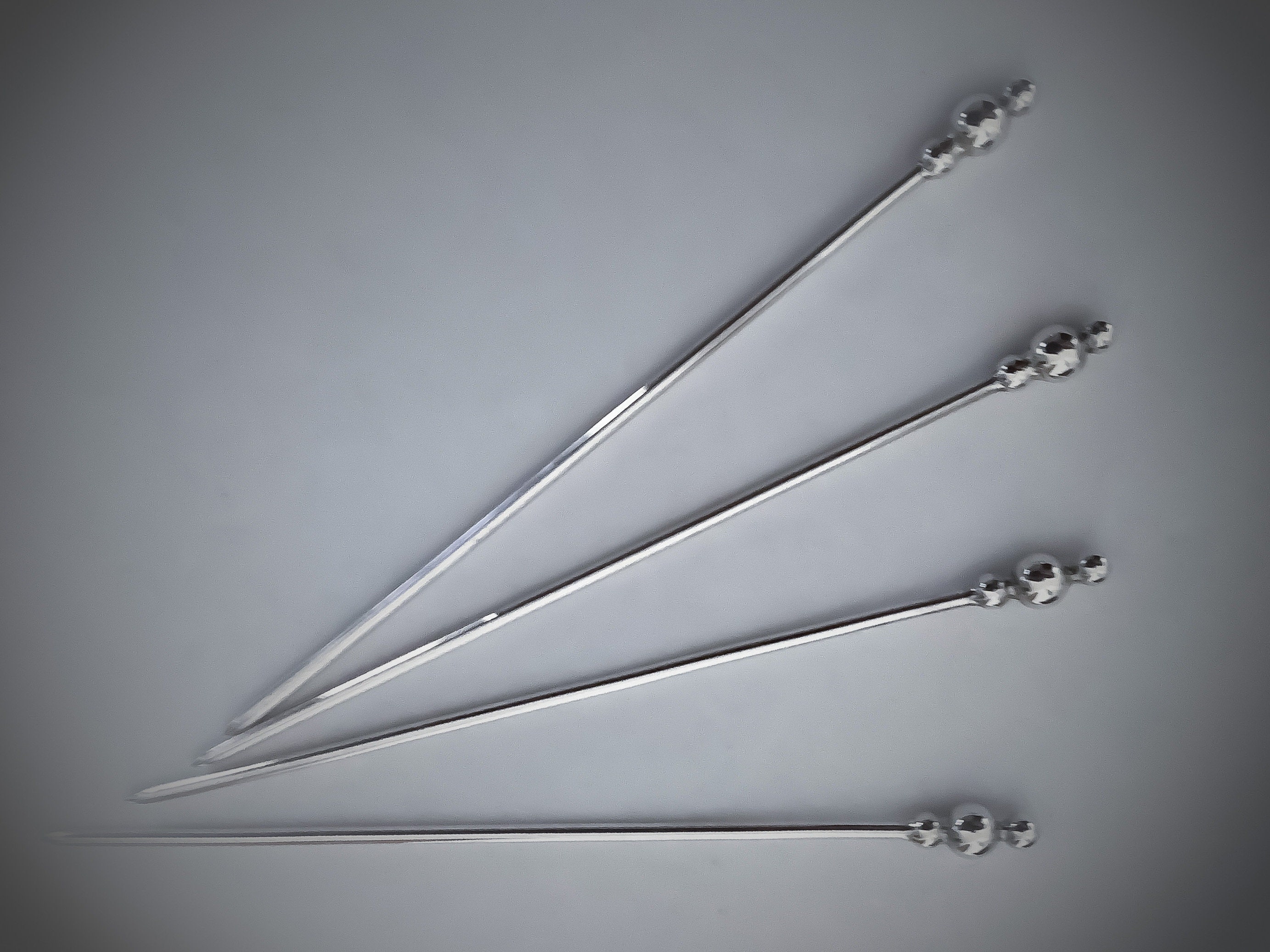 Sterling Silver Cocktail Sticks. Set of 4. UK Handmade Etsy