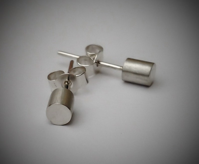 Tiny Geometric Sterling Silver Stud Earrings. UK Handmade Etsy UK