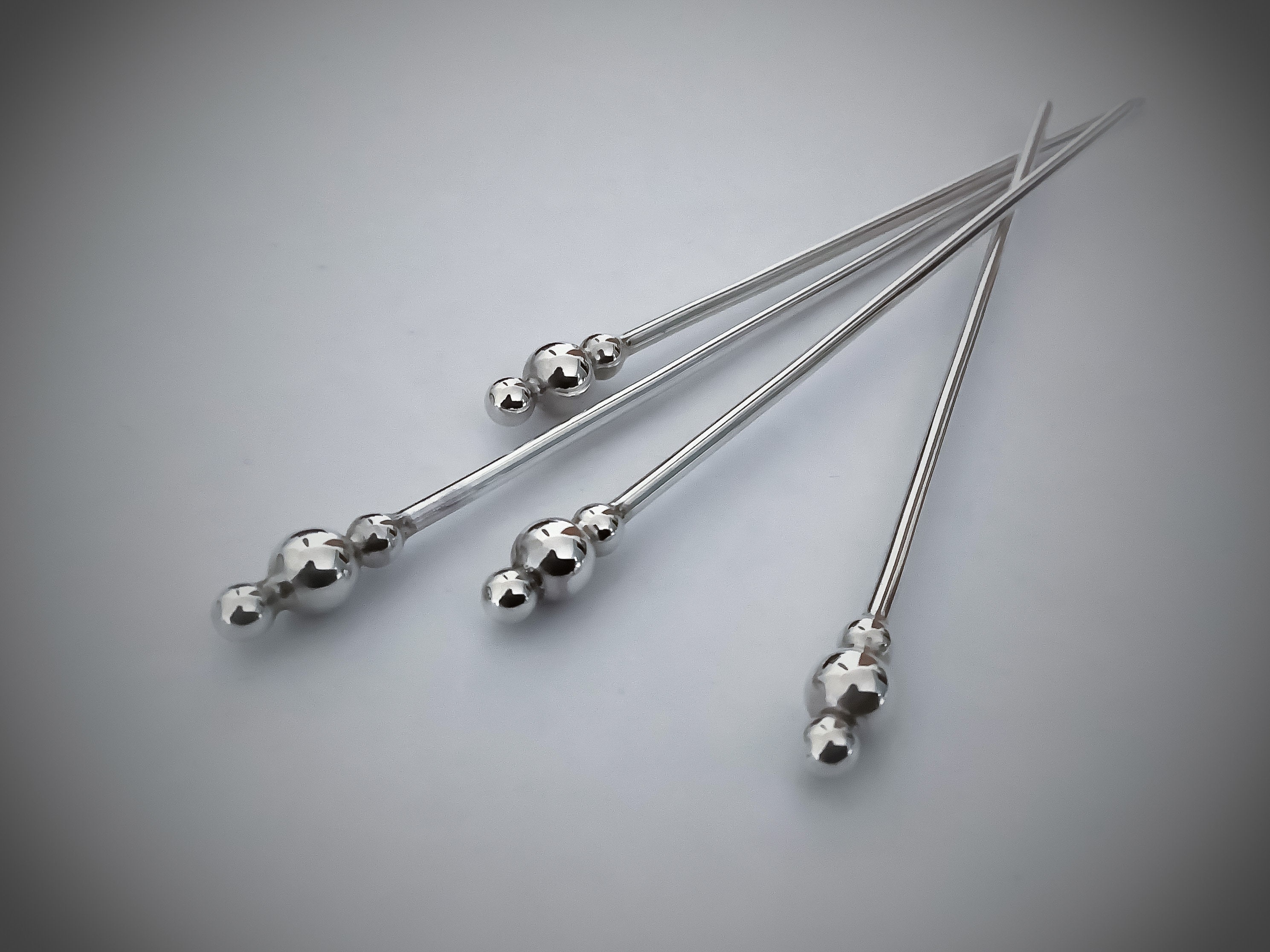 Sterling Silver Cocktail Sticks. Set of 4. UK Handmade Etsy