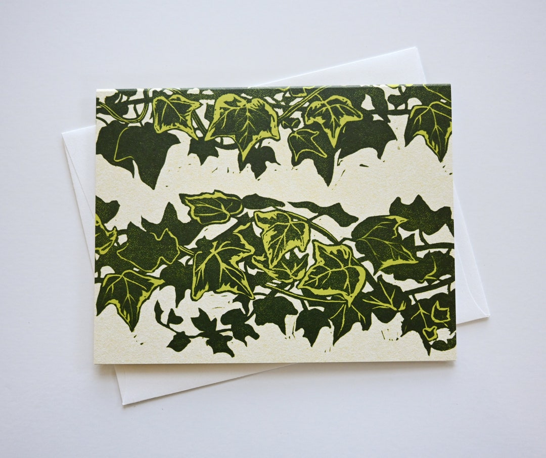 Ivy Card, Ivy Stationery, Green Ivy Notecard, Variegated Ivy Card ...