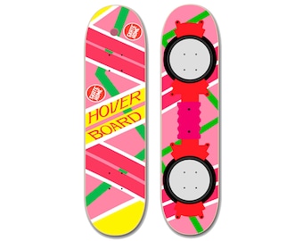 Design Skateboard Hoverboard en bas et en haut avec Clear Griptape pour les amoureux de Retour vers le futur